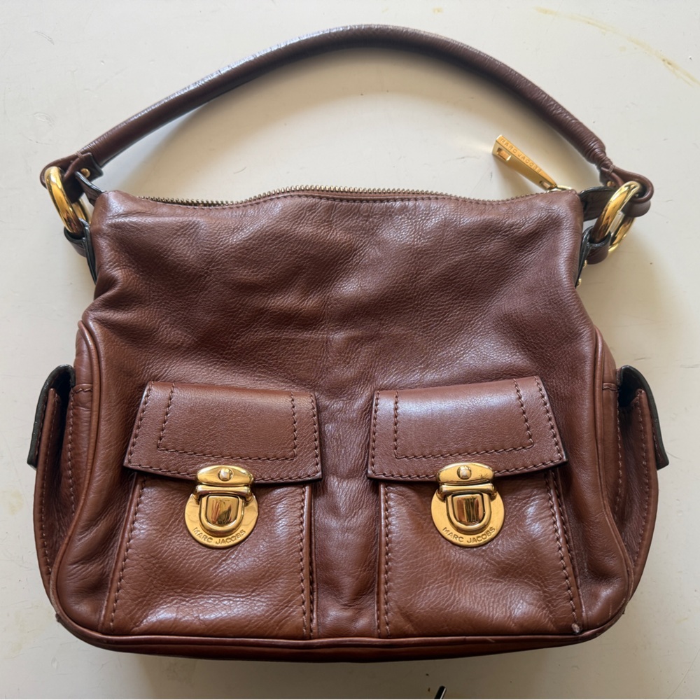Vintage Y2K Marc Jacobs Brown Leather Small Multipocket Bag